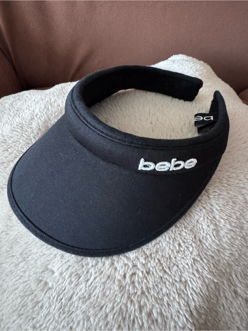 bebe Black Embroidered Logo Visor Cap